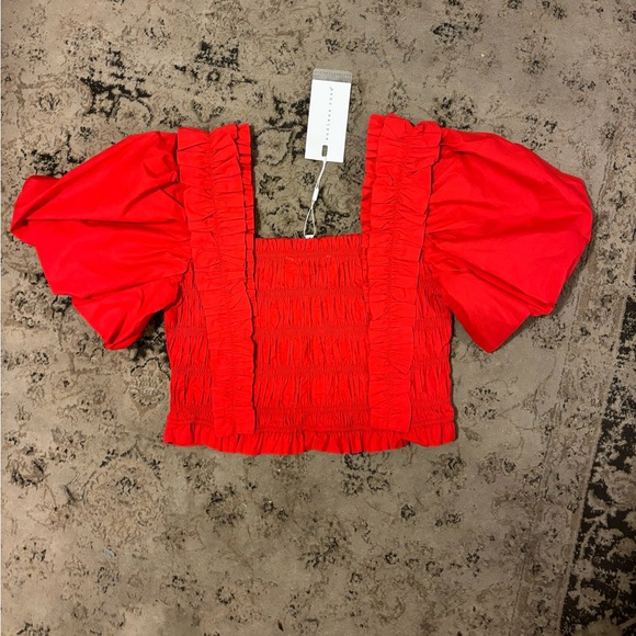Endless Rose red puff sleeve top - Picture 3 of 3